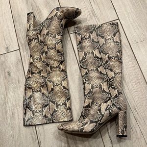 EUC Cole Haan Knee Snakeskin Boots